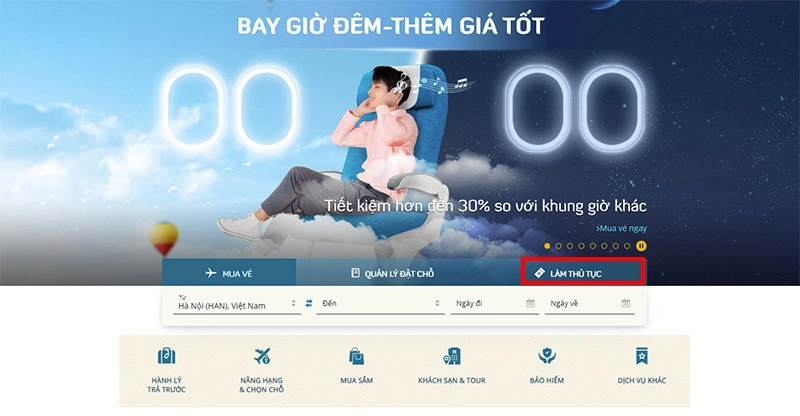 cách làm thủ tục trực tuyến-vietnam-airlines 1