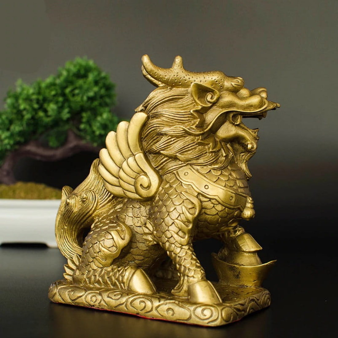 Gilded Unicorn Statue 