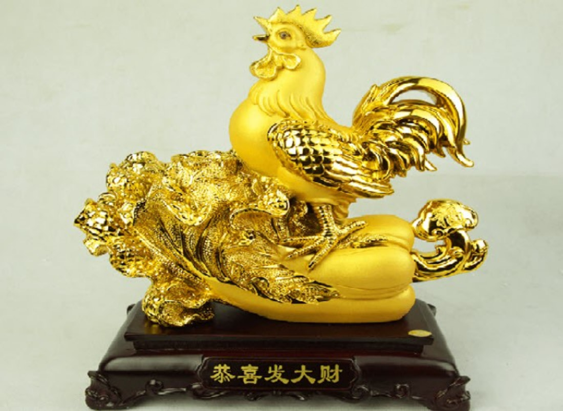 Feng shui chicken statue