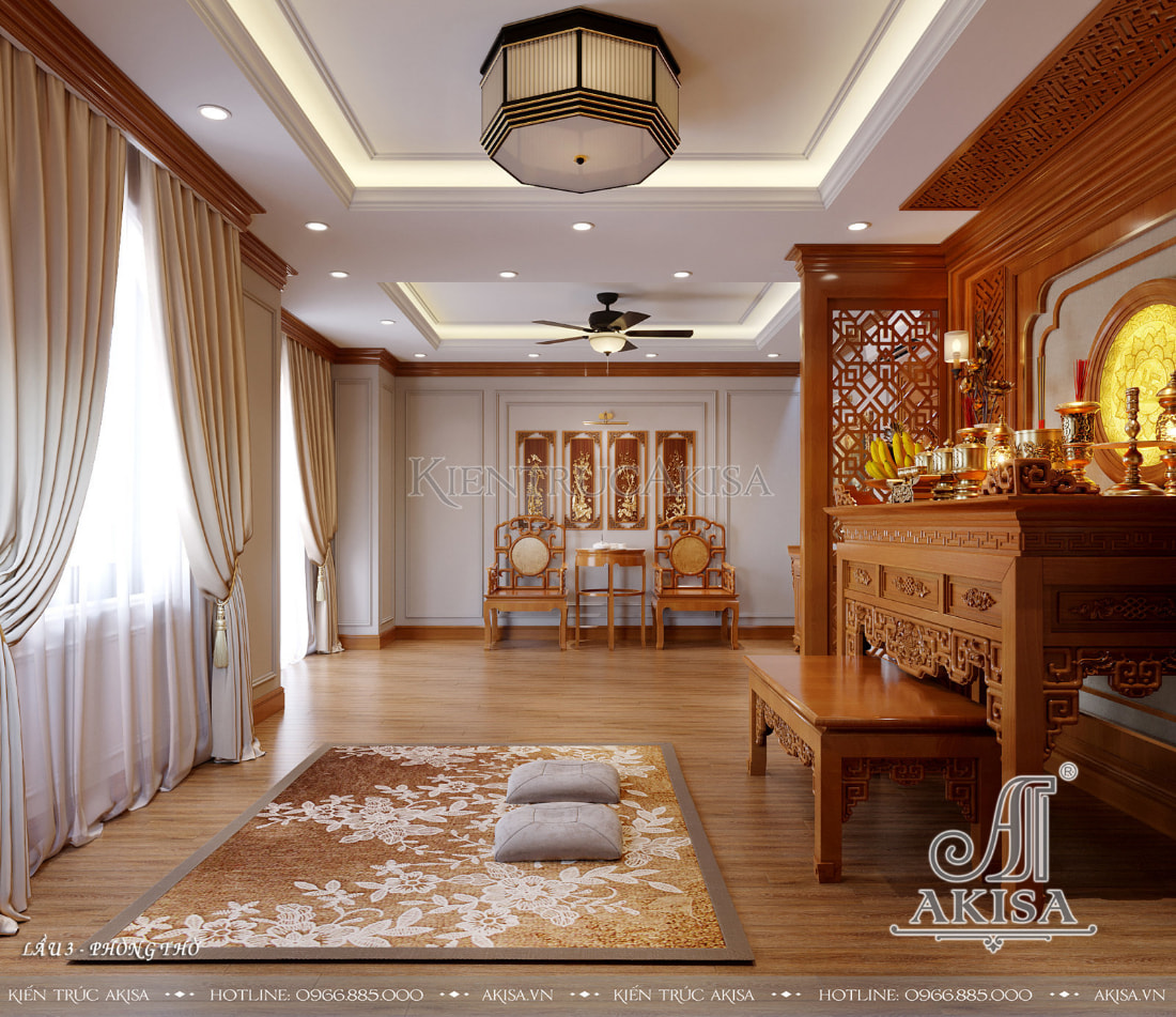 The altar turns towards Sinh Khi to receive more fortune for the Dinh Dau homeowner