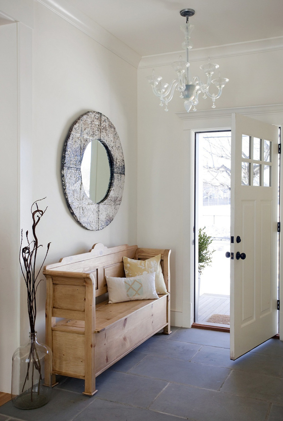 Hang a mirror in front of the door to ward off bad luck