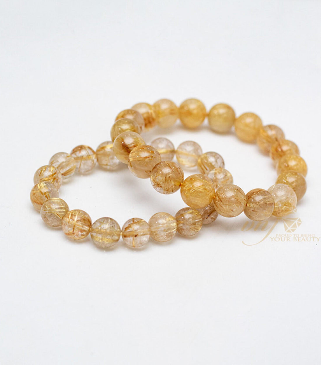 Rutilated quartz bracelets are a popular feng shui item