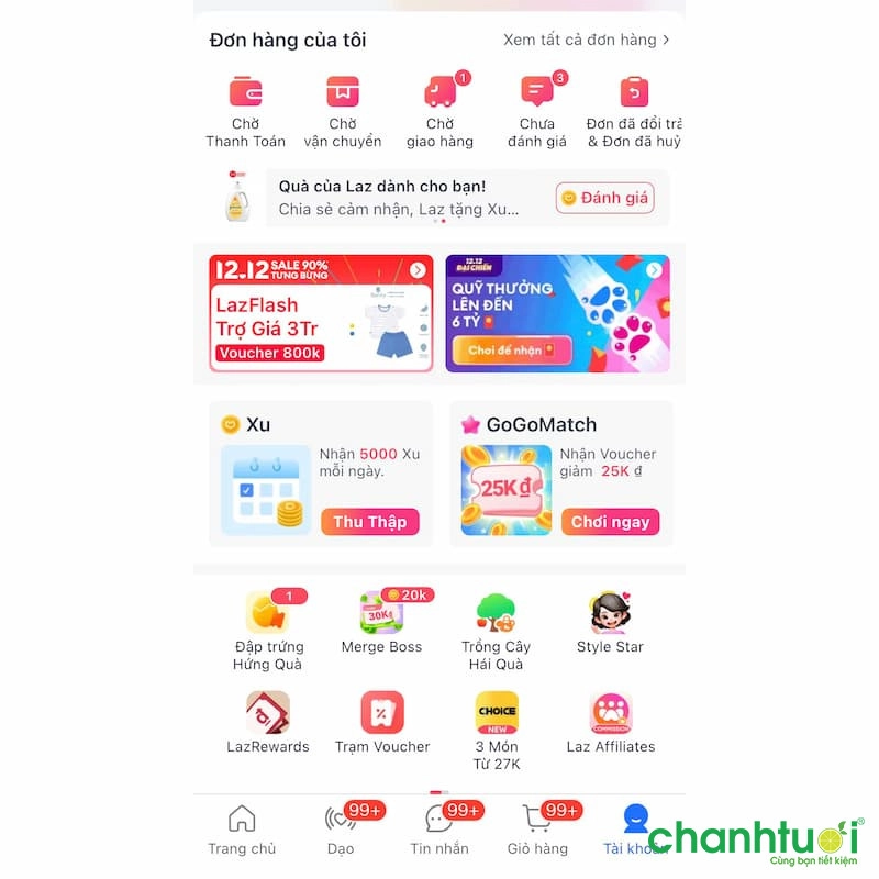 lịch-su-don-hang-lazada