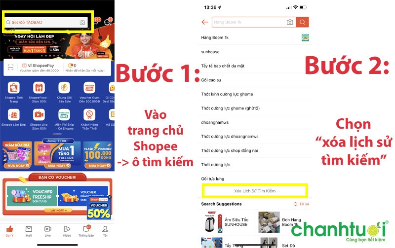 cách xóa-log-su-mua-cửa hàng-shopee-tìm-kiểm tra