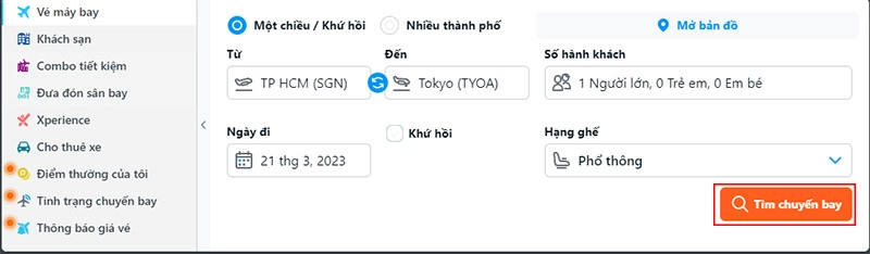 Cách đặt vé máy bay trên trang tìm kiếm traveloka