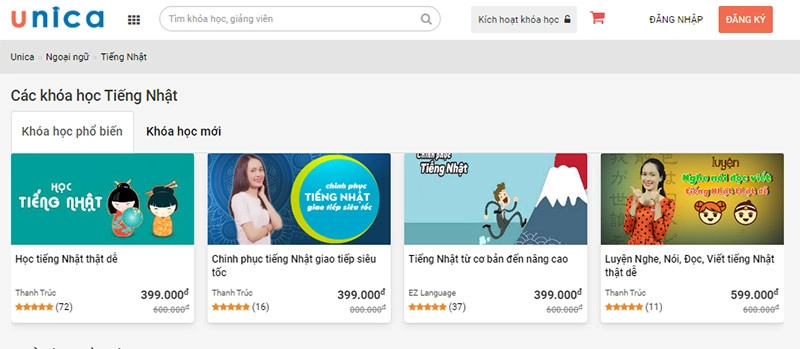 khóa học tiếng nhật online cho người mới bắt đầu danh sách