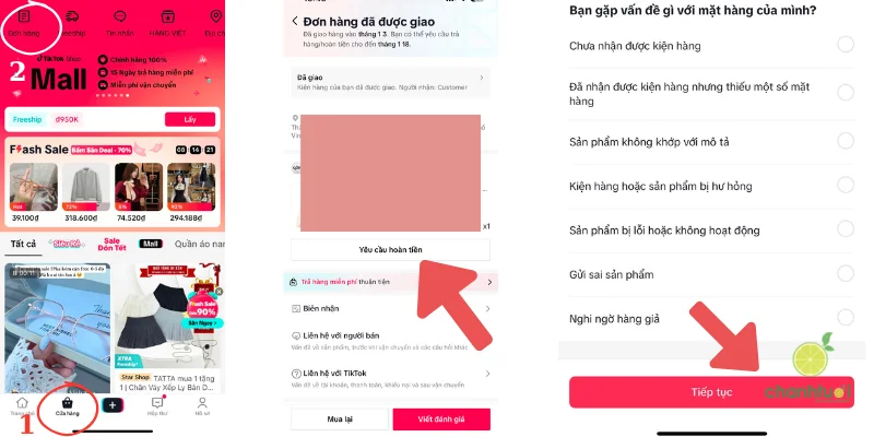 Cách trả lại hàng trên tiktok 1